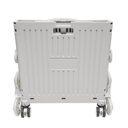 Carucior pliabil, Naimeed D5674, 8 roti, sistem blocare si rulare lina, maner extensibil, capac retractabil, 45L, 30kg, 43x40x48cm, Alb