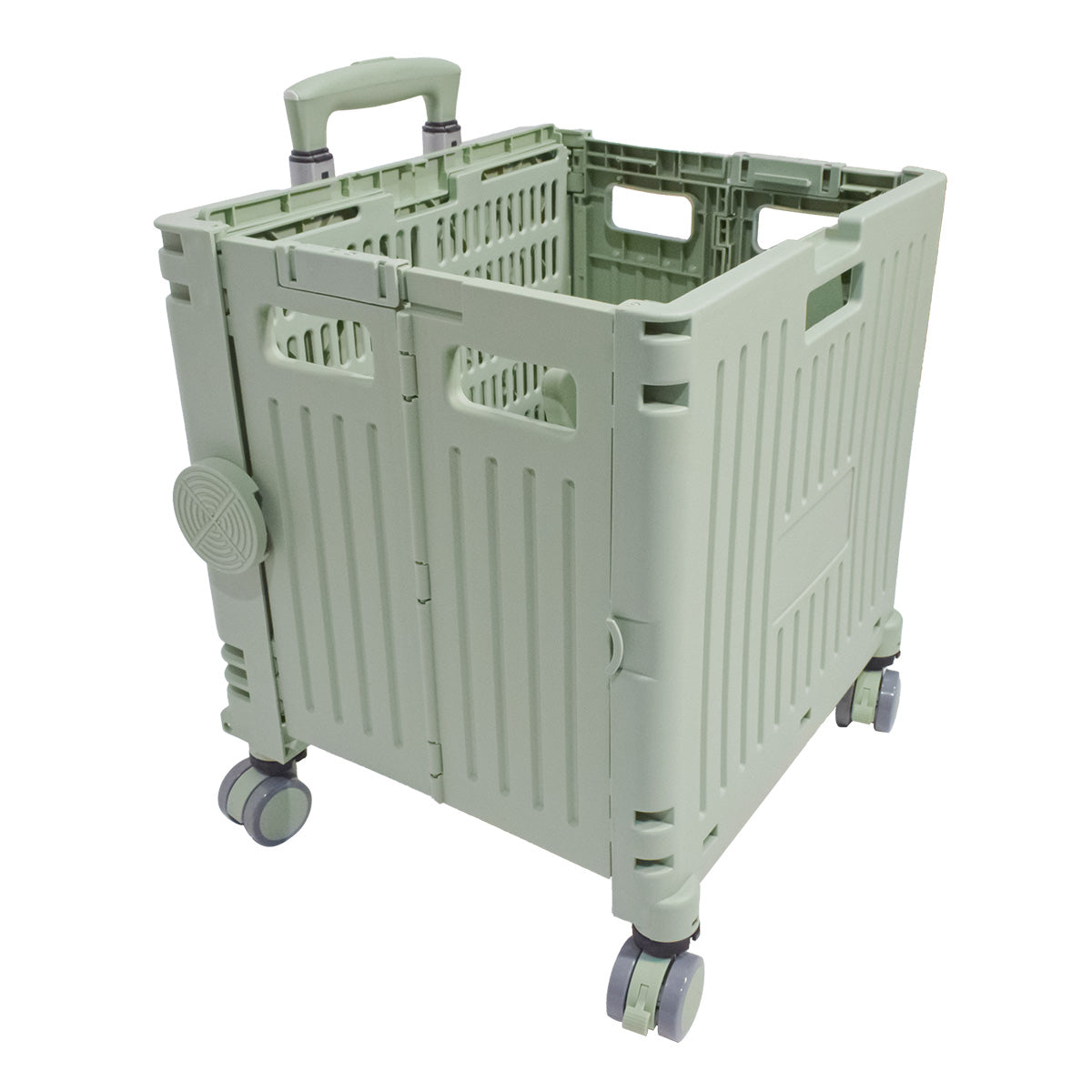 Carucior pliabil, Naimeed D5675, sistem blocare, maner extensibil, capac retractabil, 30 L, 39x35x48cm, Turcoaz