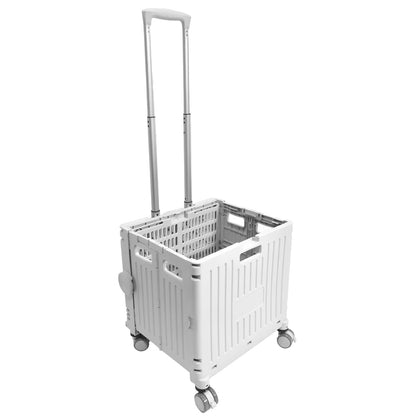 Carucior pliabil, Naimeed D5676, sistem blocare, maner extensibil, capac retractabil, 30 L, 30kg, 39x35x48cm, Alb