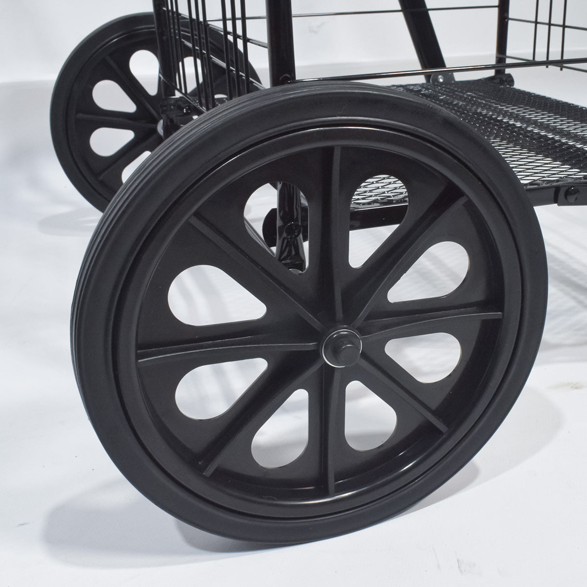 Carucior de cumparaturi pliabil, Naimeed D5677, roti silentioase, maner ergonomic, 90L, 50kg, 61x51x103cm, Negru