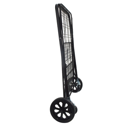 Carucior de cumparaturi pliabil, Naimeed D5677, roti silentioase, maner ergonomic, 90L, 50kg, 61x51x103cm, Negru