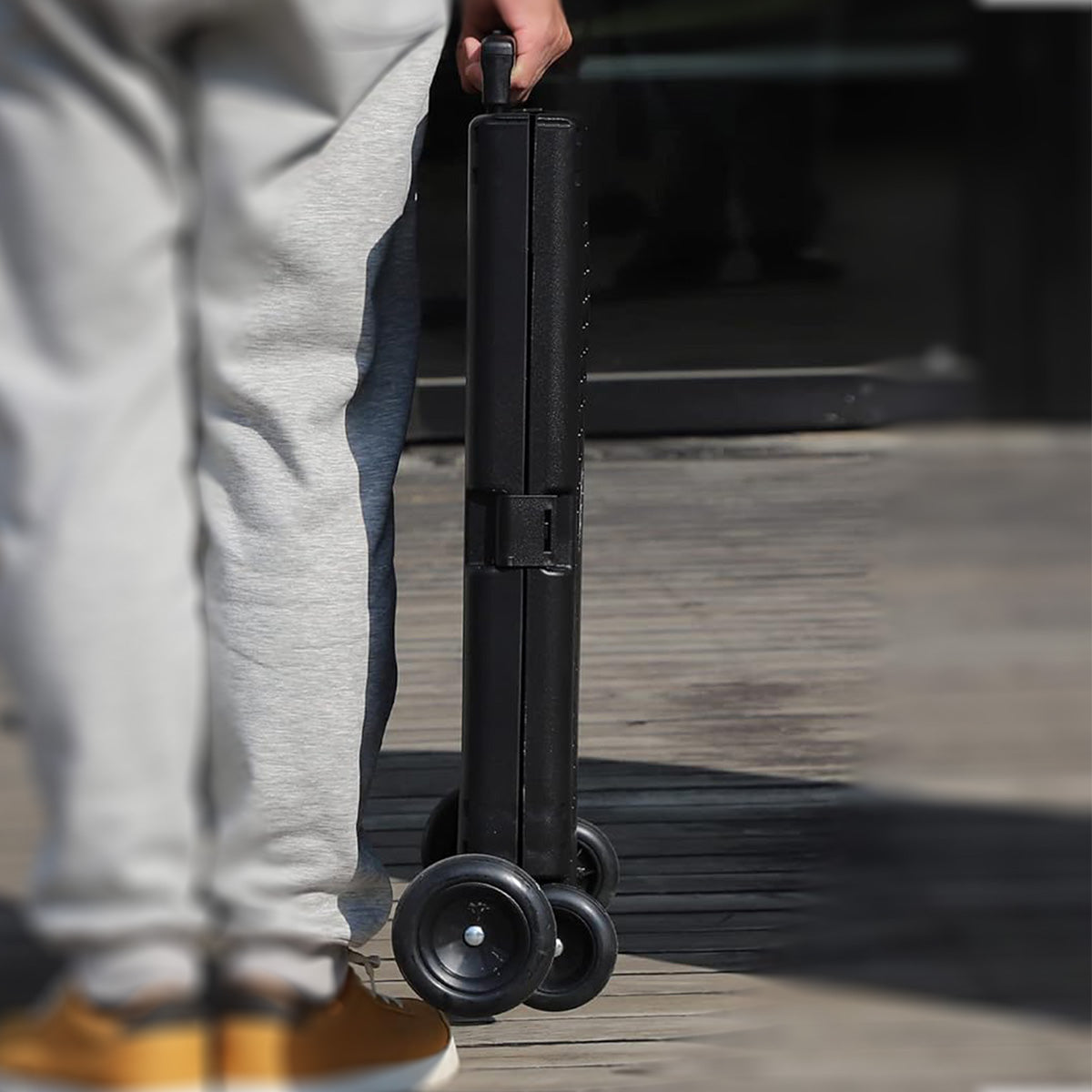 Carucior de cumparaturi pliabil, Naimeed D5678, maner extensibil, 45L, 25kg, 98x38x32cm, Negru