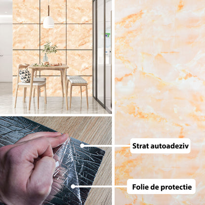Rola panou autoadeziv, Naimeed D5704, design modern, 2mm grosime, 60x300cm, Crem