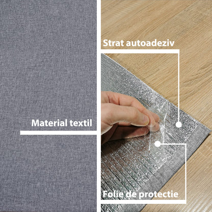 Rola tapet autoadeziv, panzat, 4mm grosime, Naimeed D5725, design elegant, termoizolant, 65x280cm, Gri