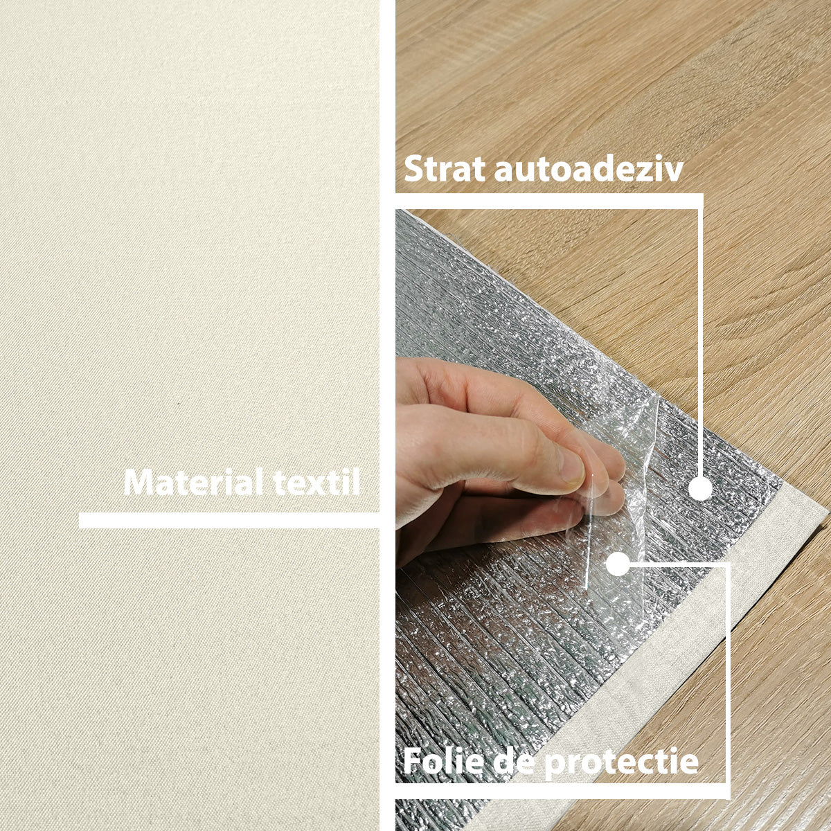 Rola tapet autoadeziv, panzat, 4mm grosime, Naimeed D5726, design elegant, termoizolant, 65x280cm, Crem