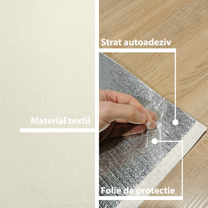 Rola tapet autoadeziv, panzat, 4mm grosime, Naimeed D5726, design elegant, termoizolant, 65x280cm, Crem