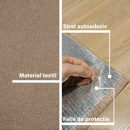 Rola tapet autoadeziv, panzat, 4mm grosime, Naimeed D5727, design elegant, termoizolant, 65x280cm, Maro