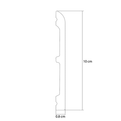 Plinta decorativa, polimer rigid, Naimeed D5731, Alb, 230x10x0.8cm
