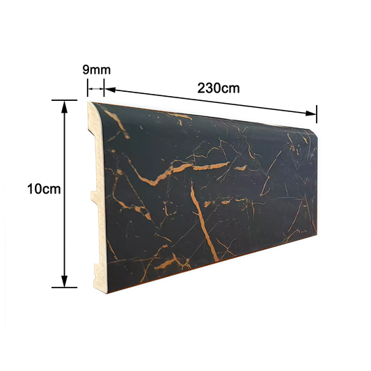 Plintă decorativă, polimer rigid, Naimeed D5731NEGRU, Negru, 230 × 10 × 0.8 cm