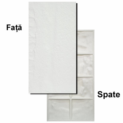 Set 10 x Panou Decorativ 3D, Naimeed D5738, ultrausor, design elegant, PU, 120 x 60 x 3 cm, Alb
