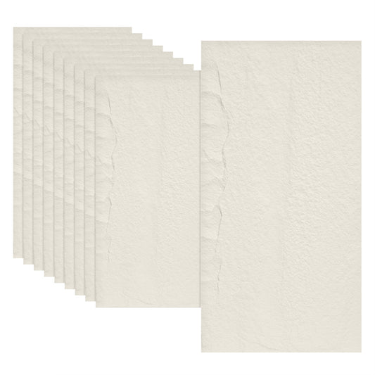 Set 10 x Panou Decorativ 3D, Naimeed D5739, ultrausor, design elegant, PU, 120 x 60 x 3 cm, Crem deschis