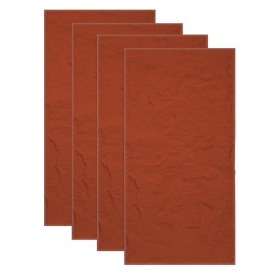Set 4 x Panou Decorativ 3D, Naimeed D5745, ultrausor, design elegant, PU, 120 x 60 x 3 cm, Rosu