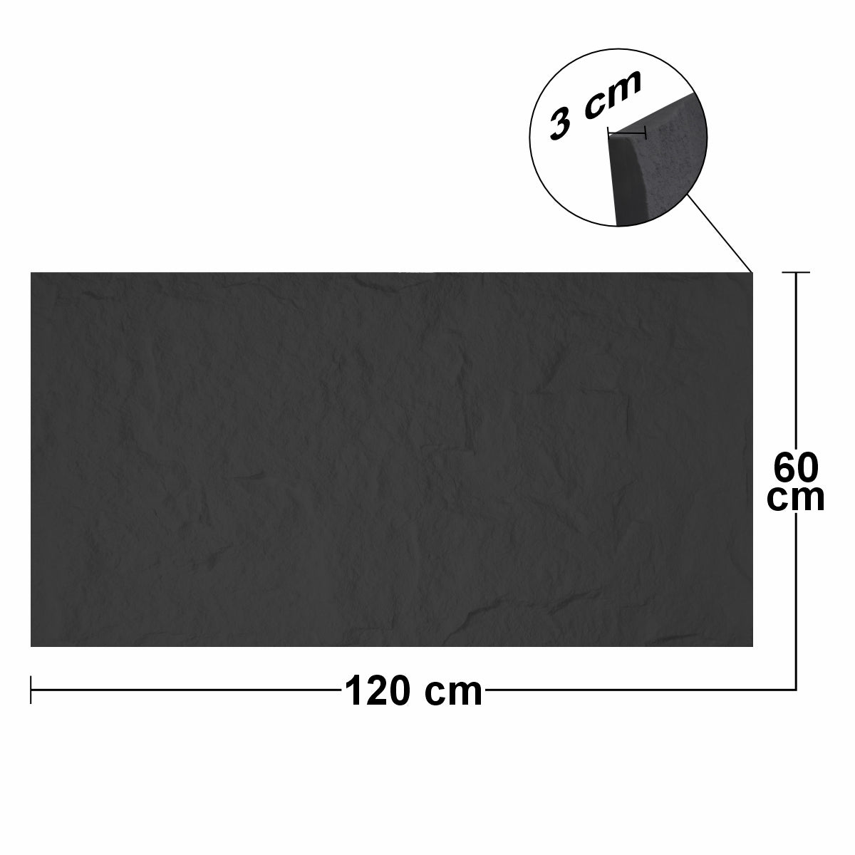 Set 10 x Panou Decorativ 3D, Naimeed D5746, ultrausor, design elegant, PU, 120 x 60 x 3 cm, Negru