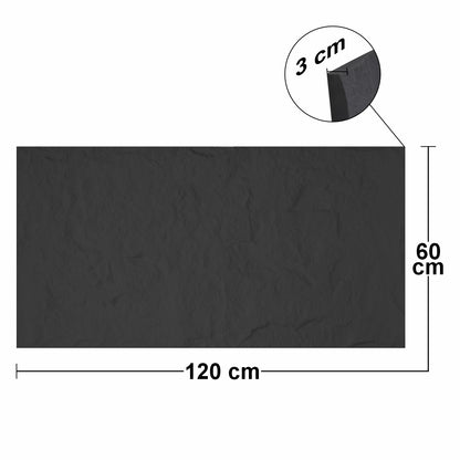 Set 10 x Panou Decorativ 3D, Naimeed D5746, ultrausor, design elegant, PU, 120 x 60 x 3 cm, Negru