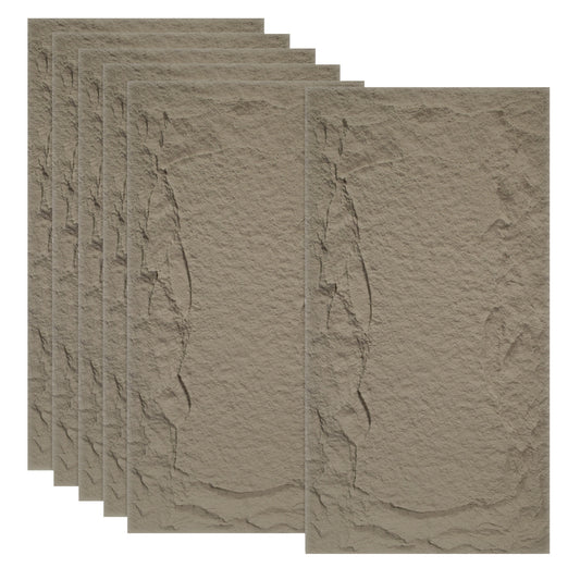 Set 6 x Panou Decorativ 3D, Naimeed D5752, ultrausor, design elegant, PU, 120 x 60 x 5 cm, Maro