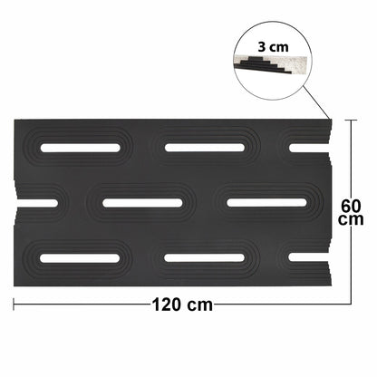 Set 8 x Panou Decorativ 3D, Naimeed D5765, ultrausor, design elegant, PU, 120 x 60 x 3 cm, Negru