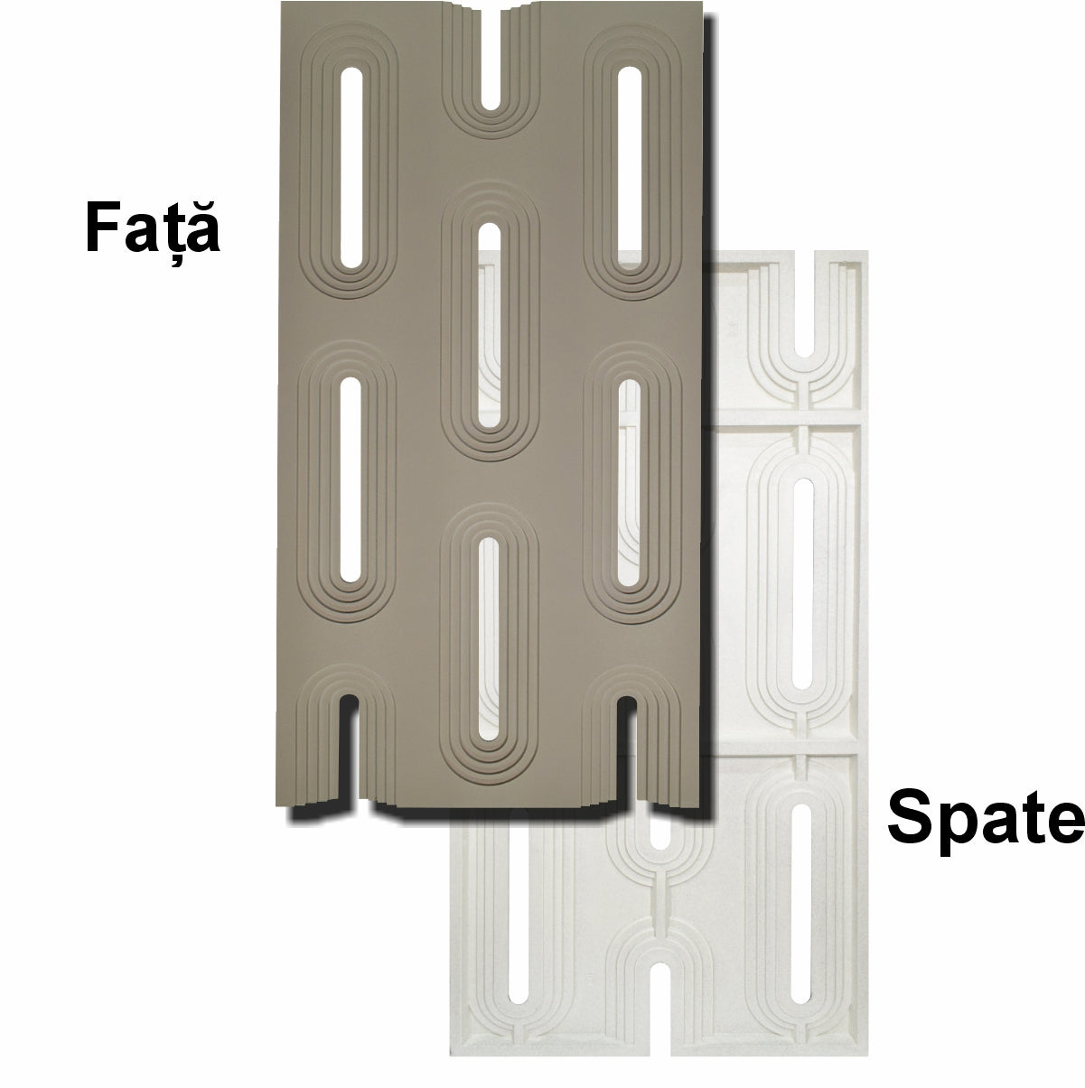 Set 8 x Panou Decorativ 3D, Naimeed D5766, ultrausor, design elegant, PU, 120 x 60 x 3 cm, Crem