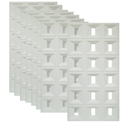 Set 8 x Panou Decorativ 3D, Naimeed D5767, ultrausor, design elegant, PU, 120 x 60 x 3 cm, Alb