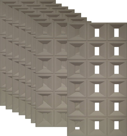 Set 8 x Panou Decorativ 3D, Naimeed D5769, ultrausor, design elegant, PU, 120 x 60 x 3 cm, Maro