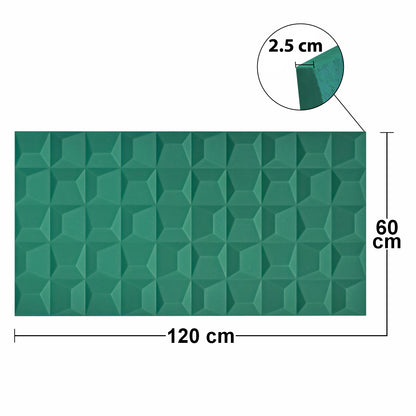Set 12 x Panou Decorativ 3D, Naimeed D5772, ultrausor, design elegant, PU, 120 x 60 x 2.5 cm, Turcoaz