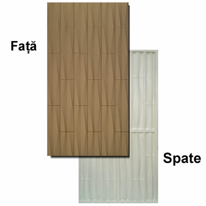 Set 12 x Panou Decorativ 3D, Naimeed D5774, ultrausor, design elegant, PU, 120 x 60 x 2.5 cm, Maro