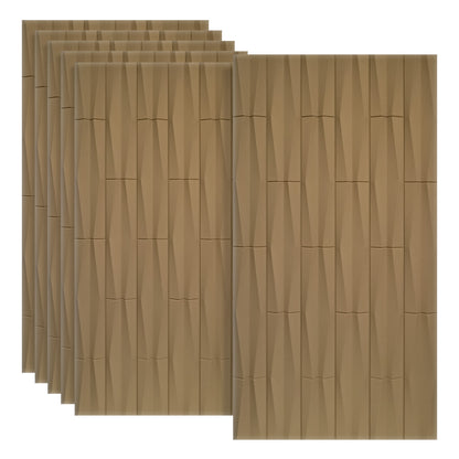 Set 6 x Panou Decorativ 3D, Naimeed D5774, ultrausor, design elegant, PU, 120 x 60 x 2.5 cm, Maro