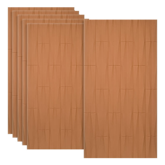 Set 6 x Panou Decorativ 3D, Naimeed D5775, ultrausor, design elegant, PU, 120 x 60 x 2.5 cm, Portocaliu
