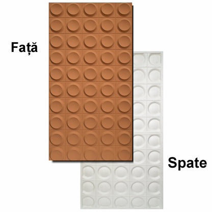 Set 6 x Panou Decorativ 3D, Naimeed D5779, ultrausor, design elegant, PU, 120 x 60 x 2.5 cm, Portocaliu