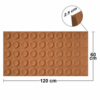 Set 12 x Panou Decorativ 3D, Naimeed D5779, ultrausor, design elegant, PU, 120 x 60 x 2.5 cm, Portocaliu