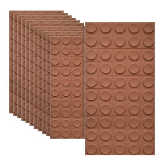 Set 12 x Panou Decorativ 3D, Naimeed D5781, ultrausor, design elegant, PU, 120 x 60 x 2.5 cm, Caramiziu