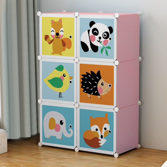 Dulap Modular Copii, 6 Usi, D5792, Roz