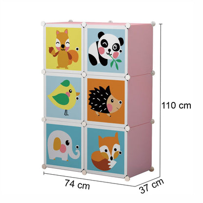 Dulap Modular Copii, 6 Usi, D5792, Roz