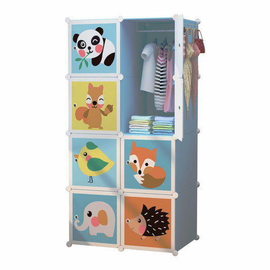 Dulap Modular Copii, 8 Usi, D5798, Albastru