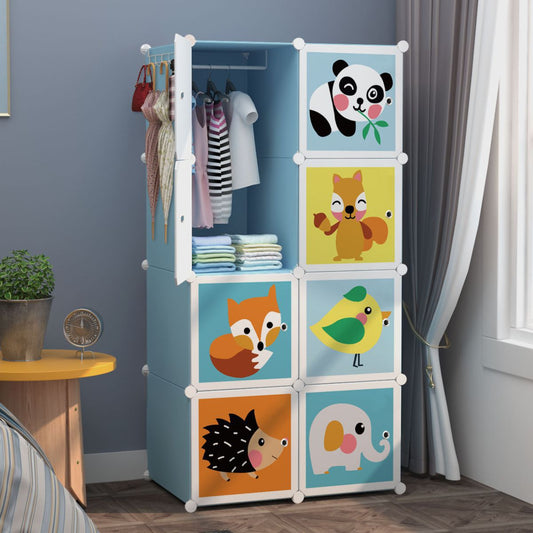 Dulap Modular Copii, 8 Usi, D5798, Albastru