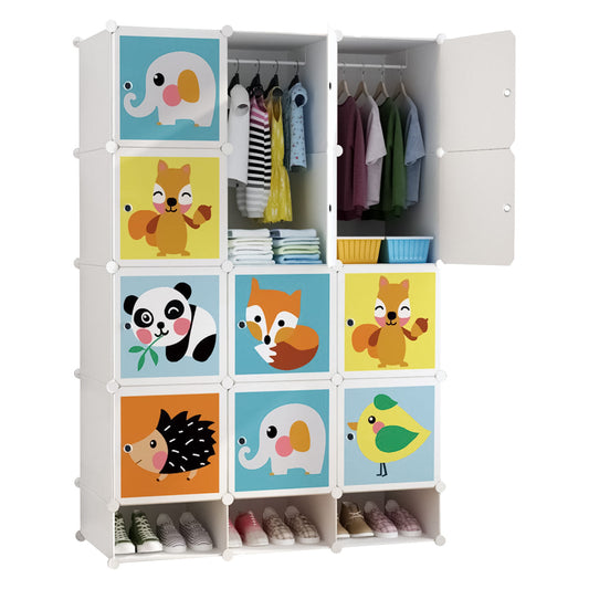 Dulap Modular Copii, 12 Usi, D5807, Alb