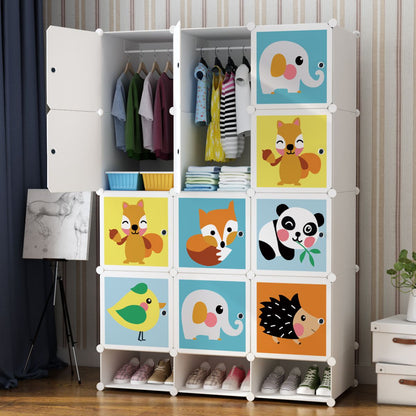 Dulap Modular Copii, 12 Usi, D5807, Alb