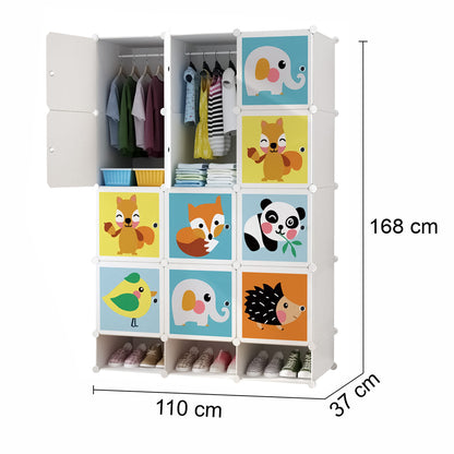 Dulap Modular Copii, 12 Usi, D5807, Alb