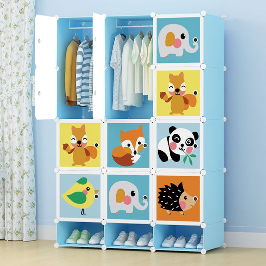 Dulap Modular Copii, 12 Usi, D5810, Albastru