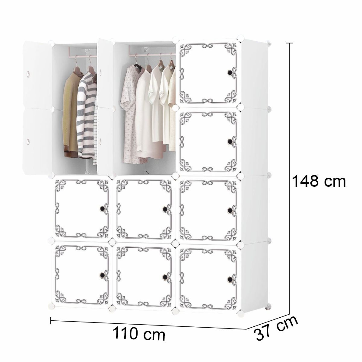 Dulap Modular, 12 Usi, D5817, Alb