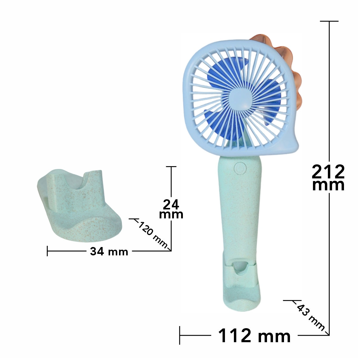 Ventilator, cu acumulator, Naimeed D5828, USB, Albastru, 112x212x43mm