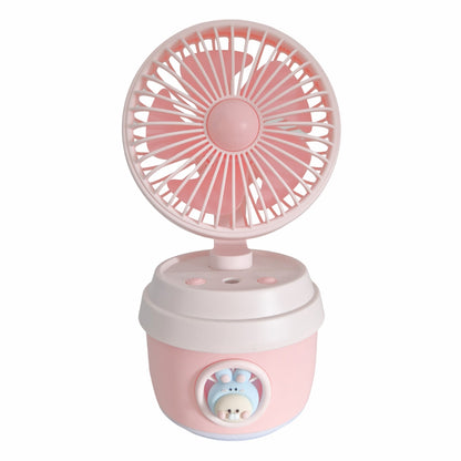 Ventilator si Umidificator, cu acumulator, Naimeed D5834, USB, Roz, 110x210x105mm