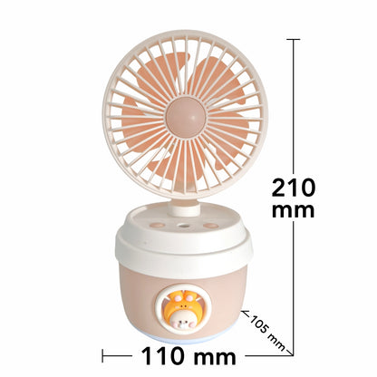 Ventilator si Umidificator, cu acumulator, Naimeed D5836, USB, Portocaliu, 110x210x105mm