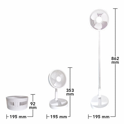 Ventilator, cu acumulator, Naimeed D5837, USB, Alb, 195x862x195mm