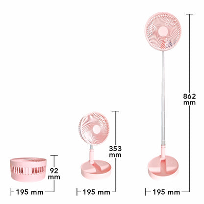 Ventilator, cu acumulator, Naimeed D5838, USB, Roz, 195x862x195mm