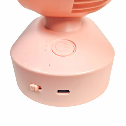 Ventilator, cu acumulator, Naimeed D5851, USB, Roz, 197x255x78mm