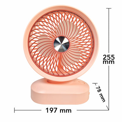 Ventilator, cu acumulator, Naimeed D5851, USB, Roz, 197x255x78mm