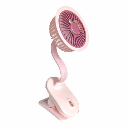 Ventilator, cu acumulator, Naimeed D5860, USB, Roz, 105x240x90mm