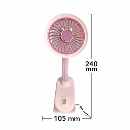 Ventilator, cu acumulator, Naimeed D5860, USB, Roz, 105x240x90mm