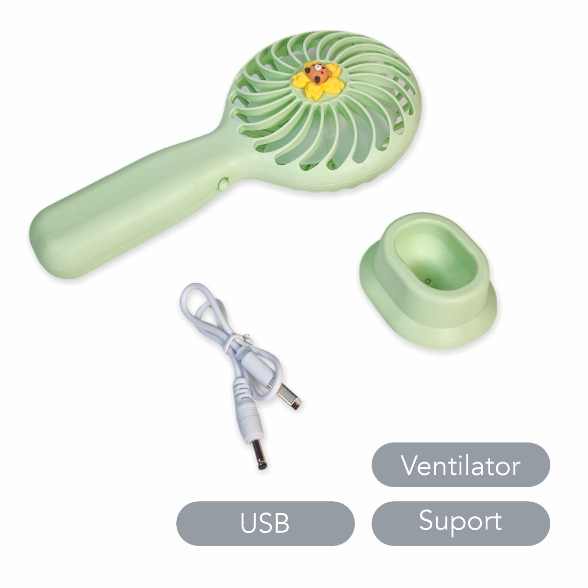 Ventilator, cu acumulator, Naimeed D5880, USB, Portocaliu, 100x200x60mm