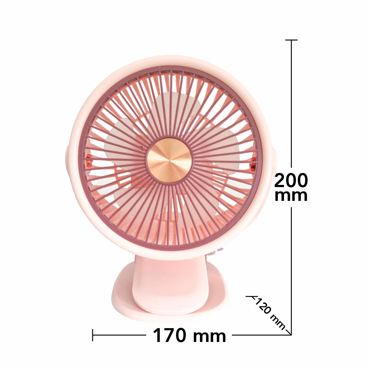 Ventilator, alimentare USB, Naimeed D5883, Roz, 170x200x120mm